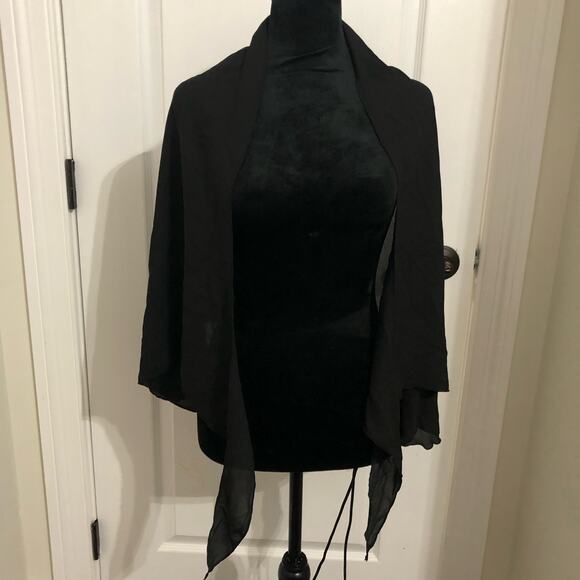 Dotti Womens ShawlOne Size Black Soft Chiffon Wrap‎ Tie Front Beach Casual NWT - Picture 5 of 10